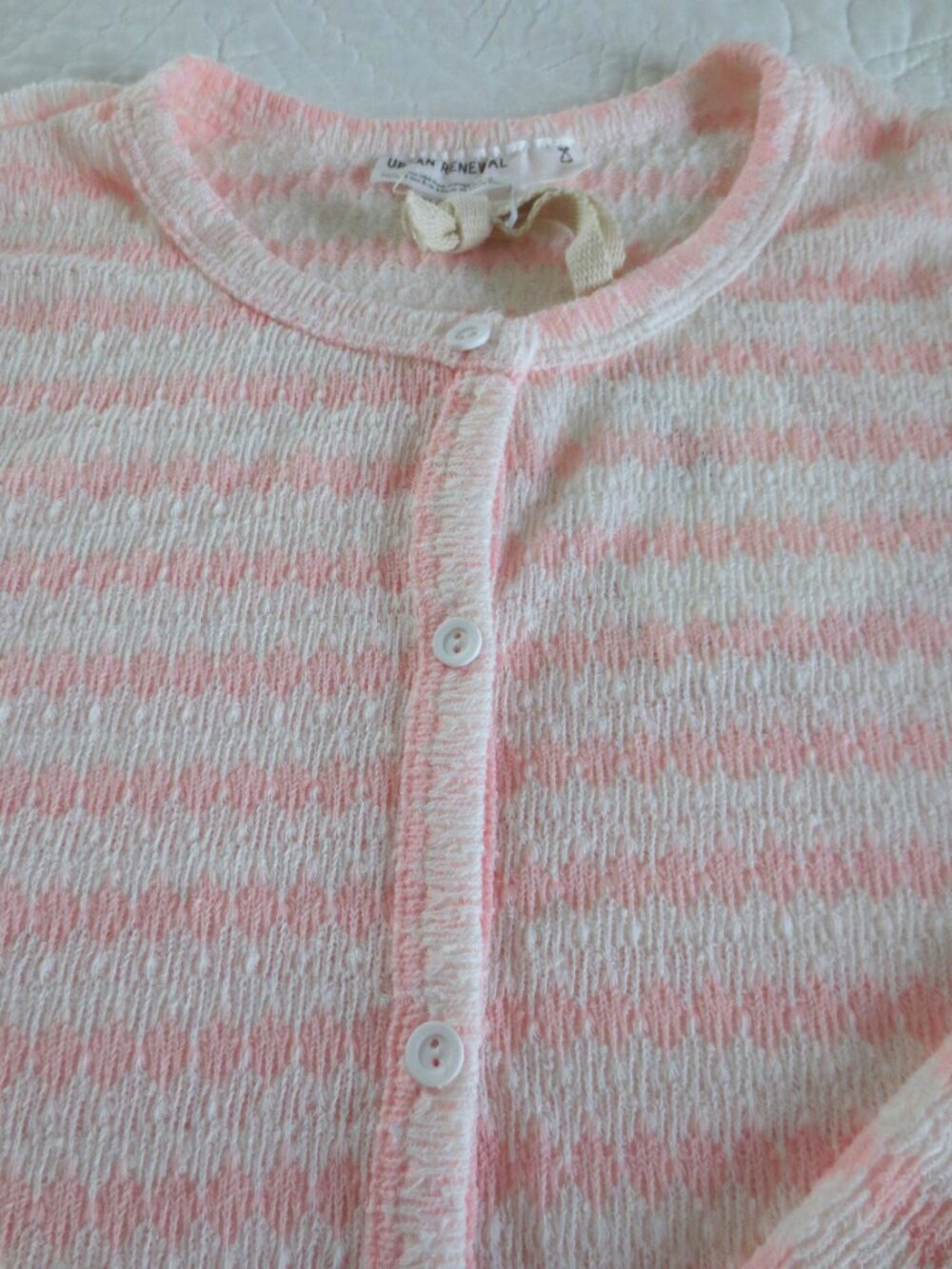 Urban Outfitters Pink & White Stripes Button Front Cropped Cardigan - Picture 9 of 10
